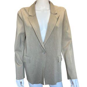 Maison DAmélie Tan Blazer Jacket Single Button Long Sleeve Womens Size Large